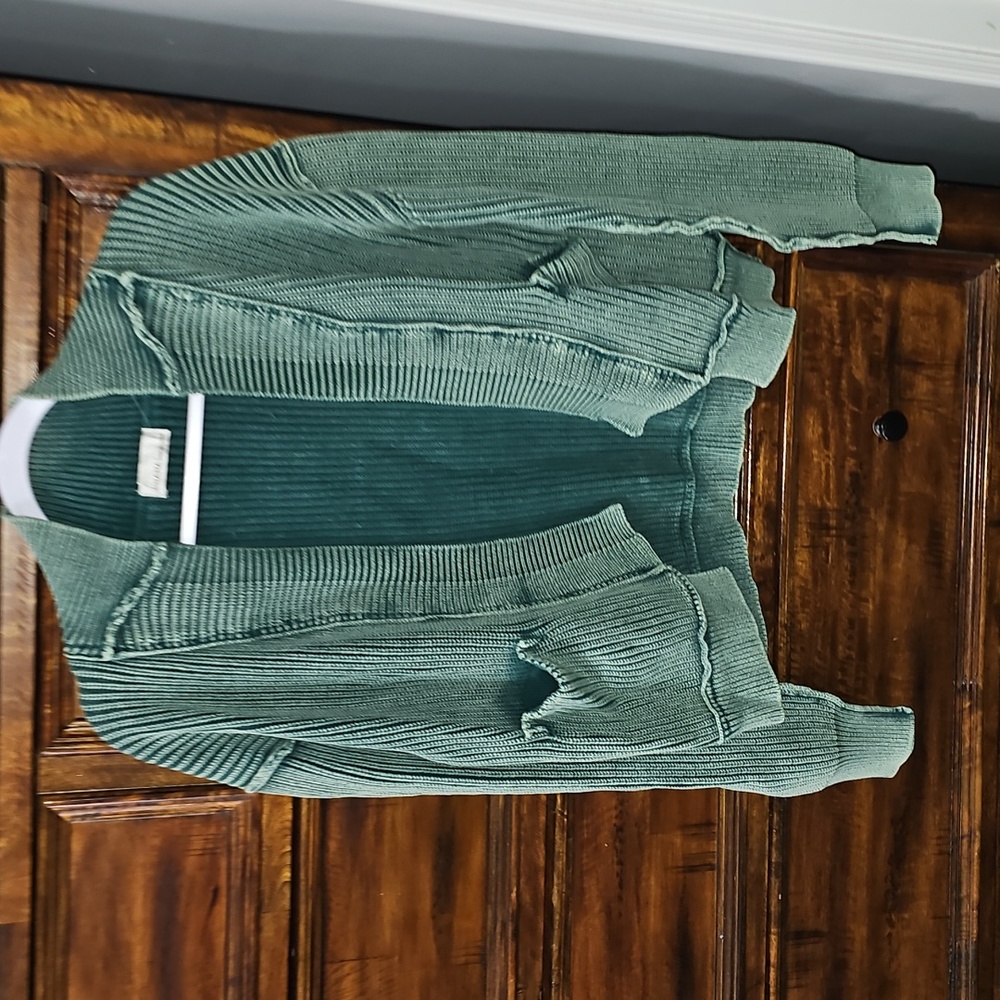 ZENANA Oversized Sweater Cardigan. Nwts Womens Sz Small. Hunter Green - Picture 3 of 8